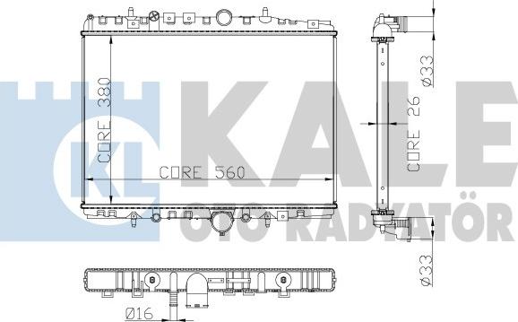 KALE OTO RADYATÖR 258100 - Радіатор, охолодження двигуна avtolavka.club