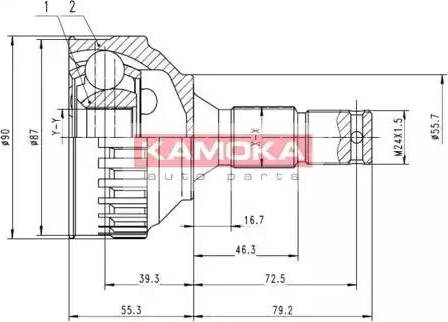 Kamoka 6924 - Шарнірний комплект, ШРУС, приводний вал avtolavka.club