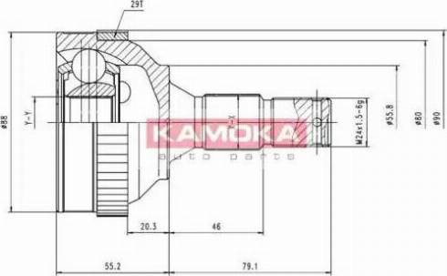 Kamoka 6484 - Шарнірний комплект, ШРУС, приводний вал avtolavka.club