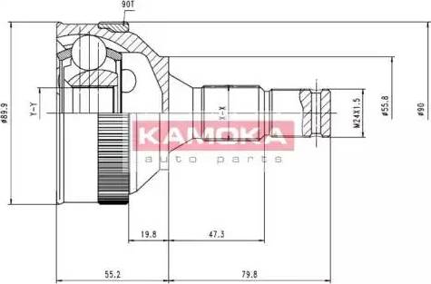 Kamoka 6616 - Шарнірний комплект, ШРУС, приводний вал avtolavka.club