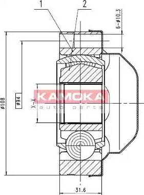 Kamoka 8713 - Шарнірний комплект, ШРУС, приводний вал avtolavka.club