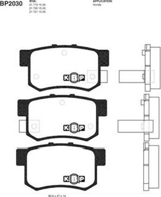 Kavo Parts BP-2030 - Гальмівні колодки, дискові гальма avtolavka.club