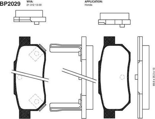 Kavo Parts BP-2029 - Гальмівні колодки, дискові гальма avtolavka.club