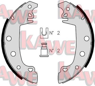 Kawe 02850 - Комплект гальм, барабанний механізм avtolavka.club