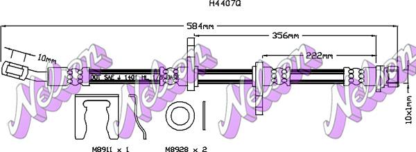 Kawe H4407Q - Гальмівний шланг avtolavka.club