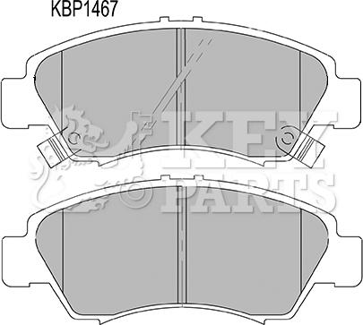 Key Parts KBP1467 - Гальмівні колодки, дискові гальма avtolavka.club