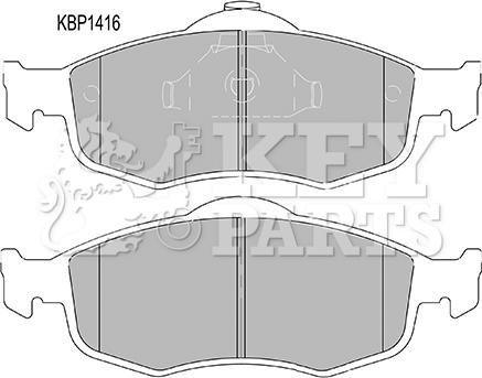 Key Parts KBP1416 - Гальмівні колодки, дискові гальма avtolavka.club