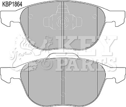 Key Parts KBP1864 - Гальмівні колодки, дискові гальма avtolavka.club