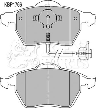 Key Parts KBP1766 - Гальмівні колодки, дискові гальма avtolavka.club