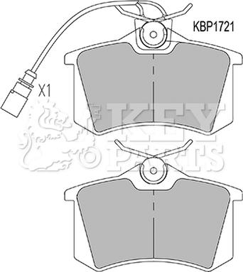 Key Parts KBP1721 - Гальмівні колодки, дискові гальма avtolavka.club