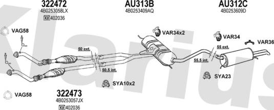 Klarius 940698U - Система випуску ОГ avtolavka.club