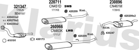 Klarius 630661E - Система випуску ОГ avtolavka.club