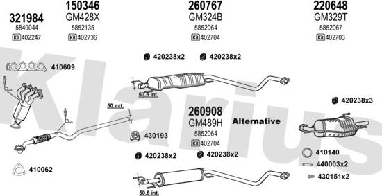 Klarius 391434E - Система випуску ОГ avtolavka.club