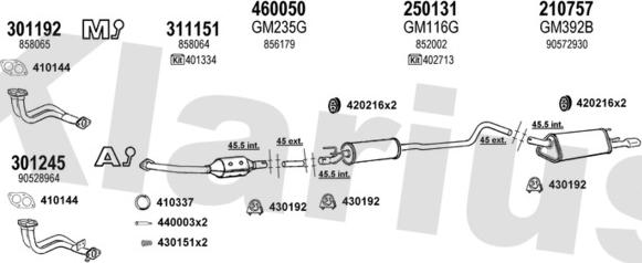 Klarius 391213E - Система випуску ОГ avtolavka.club