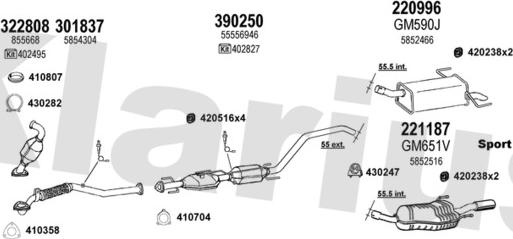 Klarius 391738E - Система випуску ОГ avtolavka.club