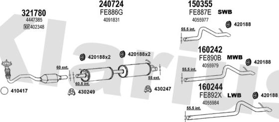 Klarius 361584E - Система випуску ОГ avtolavka.club