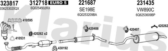 Klarius 780264E - Система випуску ОГ avtolavka.club