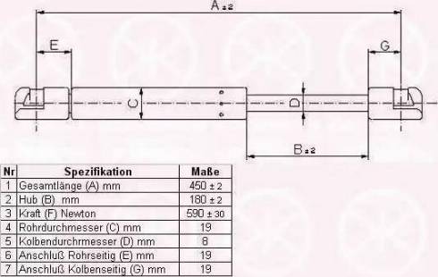 Klokkerholm 55077110 - Газова пружина, кришка багажник avtolavka.club