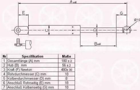 Klokkerholm 60377102 - Газова пружина, кришка багажник avtolavka.club