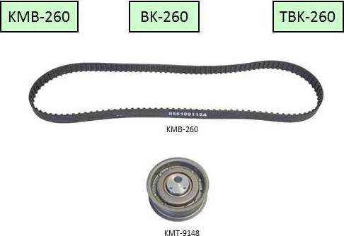 KM KM-KMB-260 - Комплект ременя ГРМ avtolavka.club