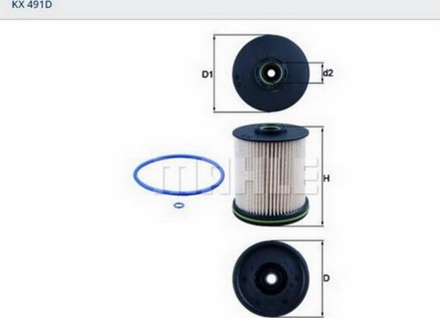 KNECHT KX 491/1D - Паливний фільтр avtolavka.club