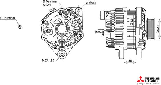 KUTNAK AUTOMOTIVE 722434/M - Генератор avtolavka.club