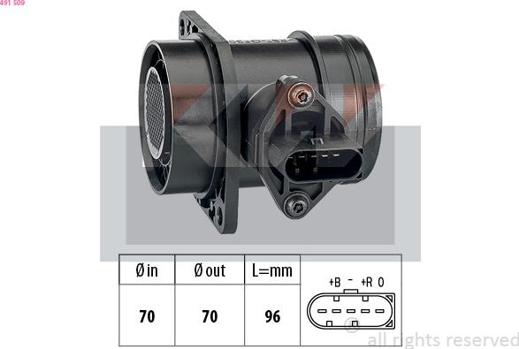 KW 491 509 - Датчик потоку, маси повітря avtolavka.club