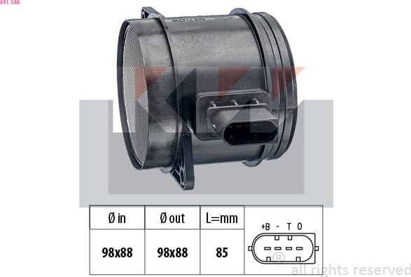 KW 491 348 - Датчик потоку, маси повітря avtolavka.club