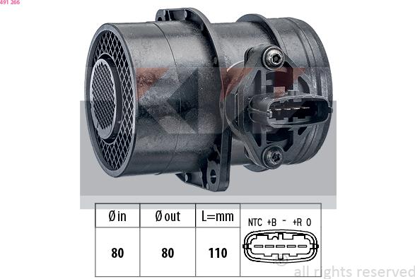 KW 491 266 - Датчик потоку, маси повітря avtolavka.club