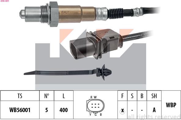 KW 498 401 - Лямбда-зонд, датчик кисню avtolavka.club