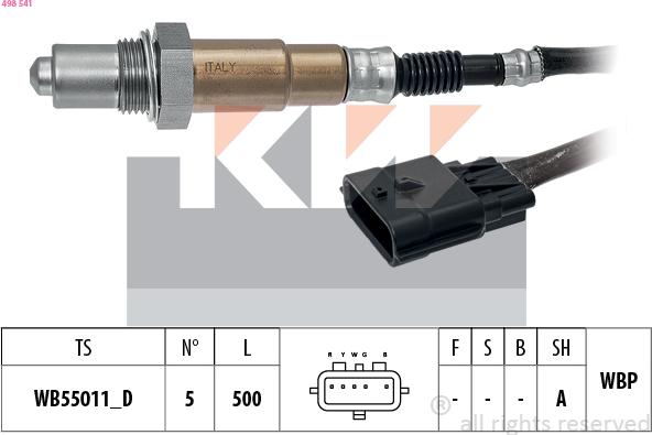 KW 498 541 - Лямбда-зонд, датчик кисню avtolavka.club