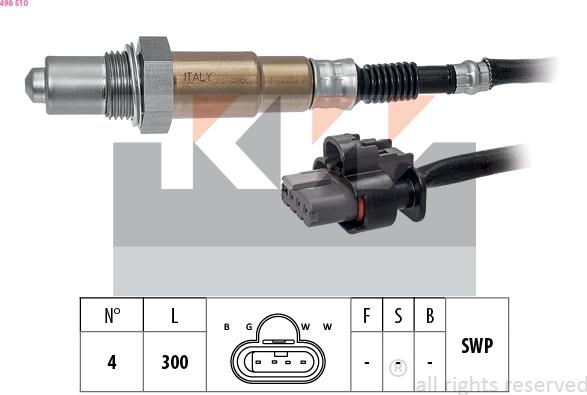 KW 498 510 - Лямбда-зонд, датчик кисню avtolavka.club
