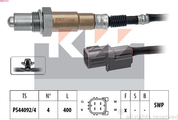 KW 498 513 - Лямбда-зонд, датчик кисню avtolavka.club