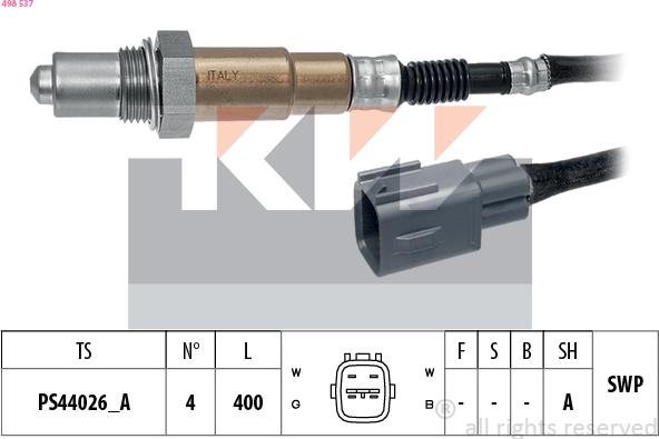 KW 498 537 - Лямбда-зонд, датчик кисню avtolavka.club