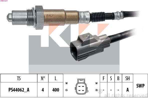 KW 498 527 - Лямбда-зонд, датчик кисню avtolavka.club