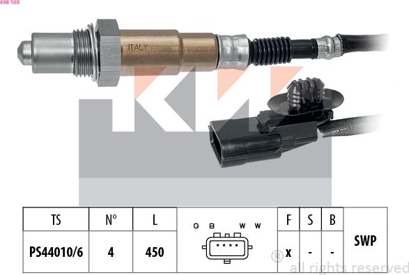 KW 498 169 - Лямбда-зонд, датчик кисню avtolavka.club