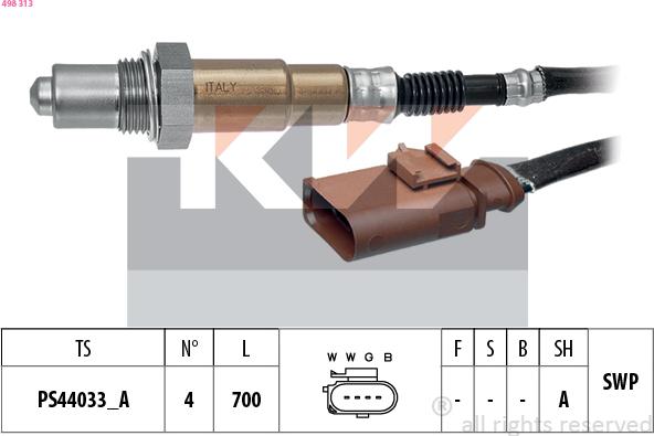 KW 498 313 - Лямбда-зонд, датчик кисню avtolavka.club