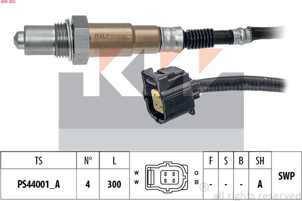 KW 498 202 - Лямбда-зонд, датчик кисню avtolavka.club