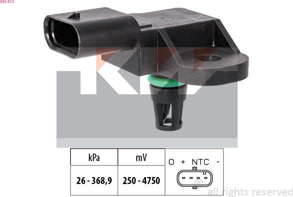 KW 493 413 - Датчик тиску повітря, висотний коректор avtolavka.club