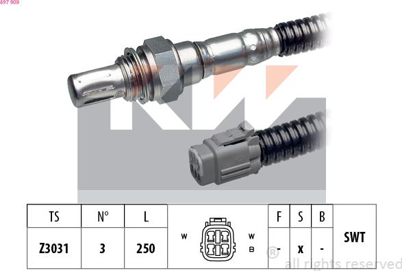 KW 497 909 - Лямбда-зонд, датчик кисню avtolavka.club