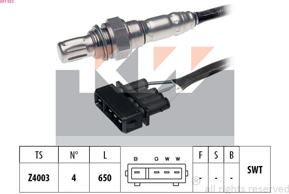 KW 497 033 - Лямбда-зонд, датчик кисню avtolavka.club