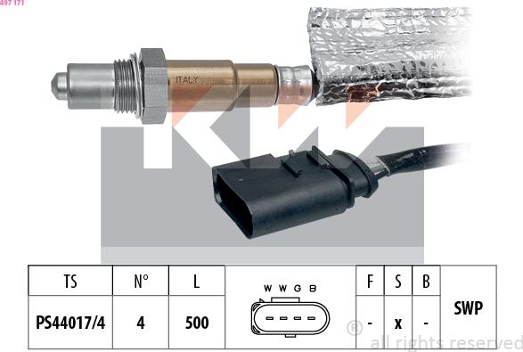 KW 497 171 - Лямбда-зонд, датчик кисню avtolavka.club