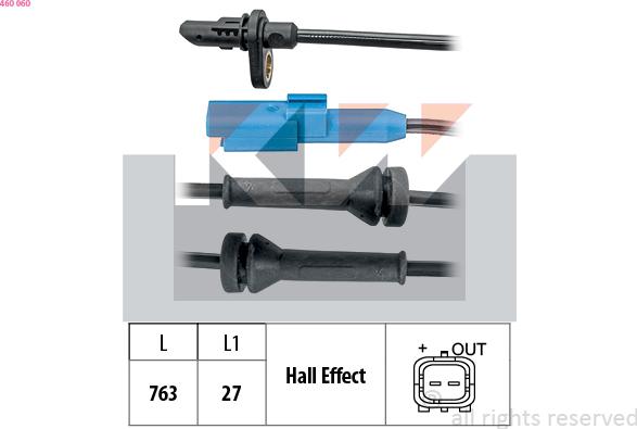 KW 460 060 - Датчик ABS, частота обертання колеса avtolavka.club