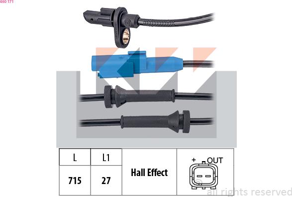 KW 460 171 - Датчик ABS, частота обертання колеса avtolavka.club
