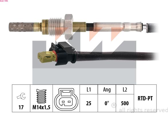 KW 422 195 - Датчик, температура вихлопних газів avtolavka.club