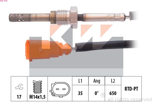 KW 422 176 - Датчик, температура вихлопних газів avtolavka.club
