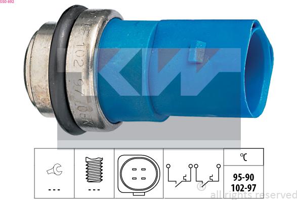KW 550 692 - Термовимикач, вентилятор радіатора / кондиціонера avtolavka.club