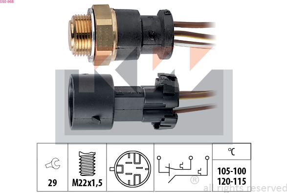 KW 550 668 - Термовимикач, вентилятор радіатора / кондиціонера avtolavka.club