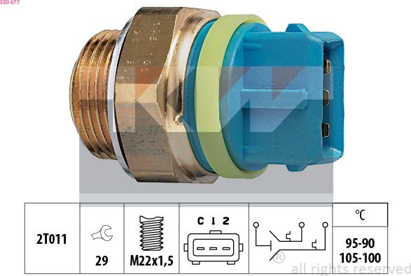 KW 550 677 - Термовимикач, вентилятор радіатора / кондиціонера avtolavka.club