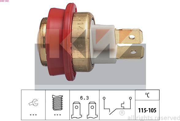 KW 550 143 - Термовимикач, вентилятор радіатора / кондиціонера avtolavka.club
